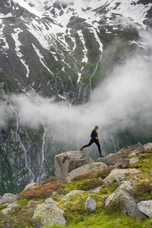 Mountain landscape in fog