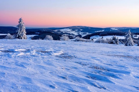 View from Wasserkuppe in south direction in winter