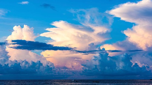 Cloudy sky over the sea