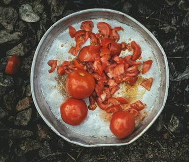 Tomatoes on a tray