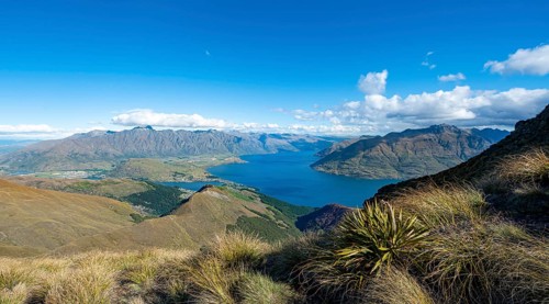 View of Lake Wakatipu and Mountain Range The Remarkables