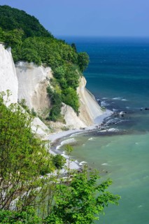 View of the chalk cliffs in the Jasmund National Park on Ruegen