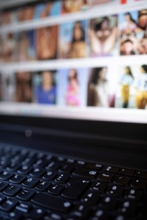 Internet portal for porn movies on the monitor of a computer