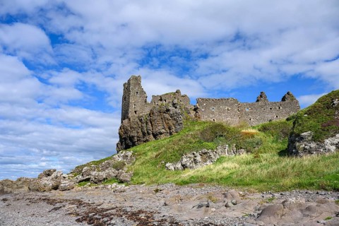 The ruins of Dunure Castle on the Firth of Clyde