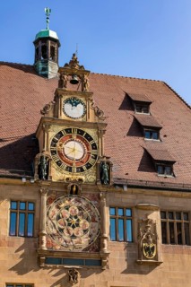 Art clock at the historical town hall