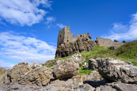 The ruins of Dunure Castle on the Firth of Clyde