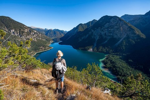 Hiker on hiking trail