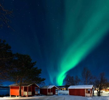 Northern lights camping cabins Tysjford Norway