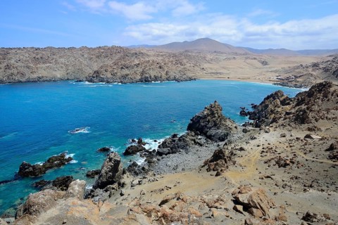 At the beach of the Quebrada de la Huaca