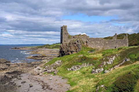 The ruins of Dunure Castle on the Firth of Clyde