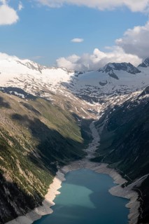 View from the Berliner Hoehenweg to the Schlegeis reservoir