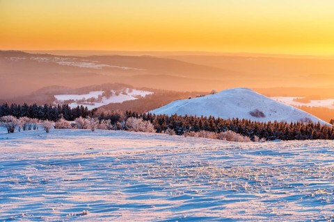 View from Wasserkuppe in west direction in winter