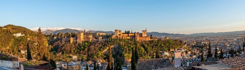 Alhambra on the Sabikah hill at sunset