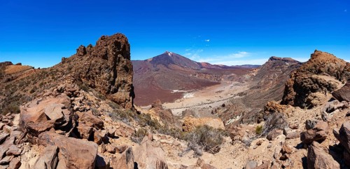 View from Sombrero de Chasna to the Canadas with the Teide