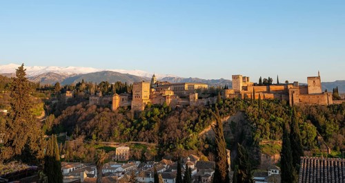 Alhambra on the Sabikah hill at sunset