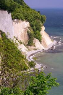 View of the chalk cliffs in the Jasmund National Park on Ruegen