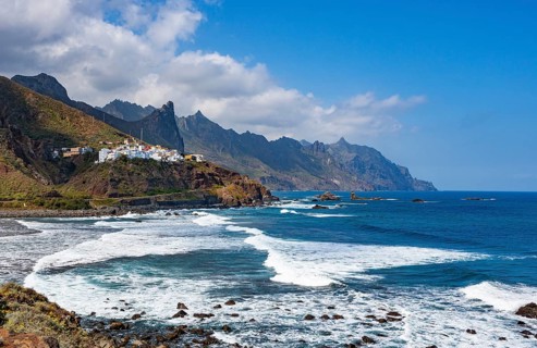 Steep coast in the Anaga Mountains near the village of Almaciga