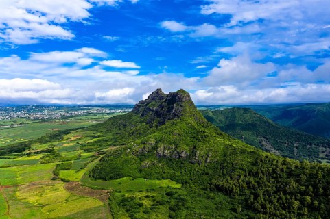Aerial view of Mont du Rempart with Trois Mamelles