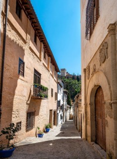 Alley with old house entrance