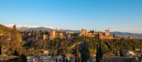 Alhambra on the Sabikah hill at sunset