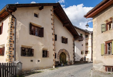 Village street with typical houses