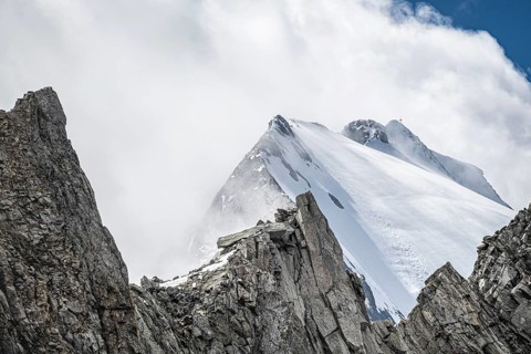 Rugged mountain peaks