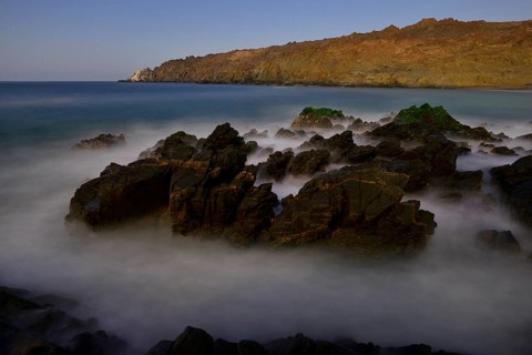 Pacific coast at night