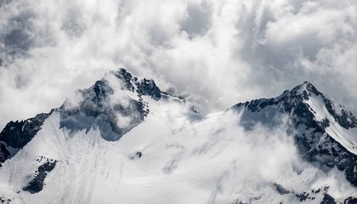 Rugged mountain peaks
