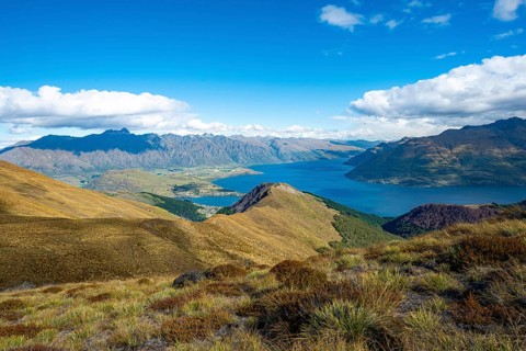 View of Lake Wakatipu and Mountain Range The Remarkables