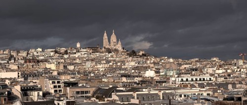 City view of the Basilica Sacre Coeur and Montmartre