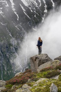 Mountain landscape in fog