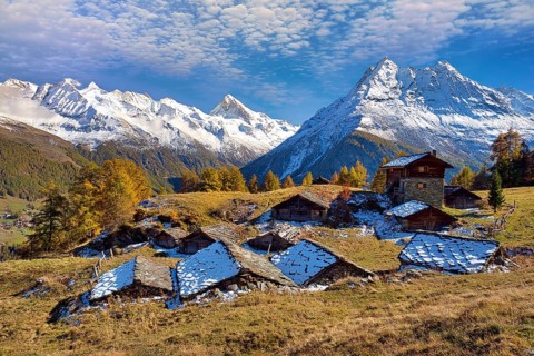 Alpine huts in Val d'Herens