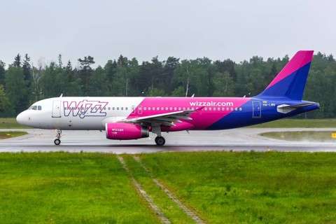 An Airbus A320 aircraft of Wizzair with registration HA-LWN at Gdansk Airport