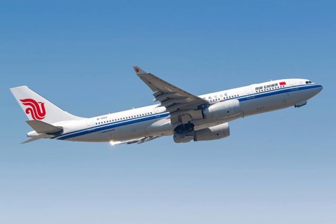 An Air China Airbus A330-200 aircraft with registration mark B-6113 at Hong Kong