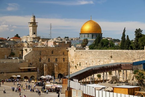 Wailing Wall with Dome of the Rock