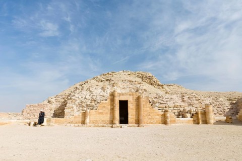 Entrance to the House of the South at the Djoser step pyramid complex in Saqqara