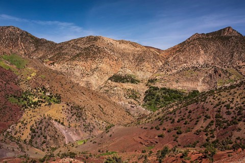 Mountain landscape with sparse vegetation in the High Atlas