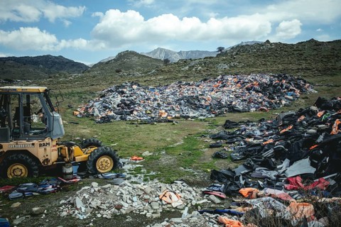 Life jackets at the waste disposal site near Molivos