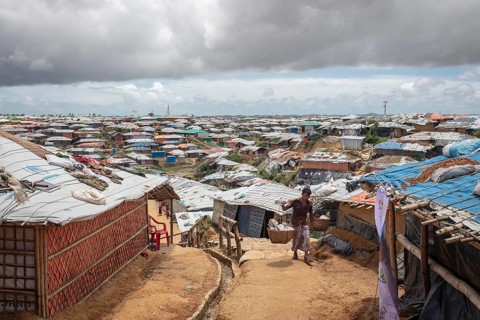 Camp for Rohingya refugees from Myanmar