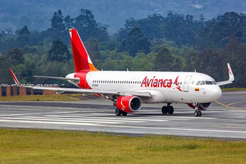 An Airbus A320 aircraft of Avianca with registration number N745AV at Medellin Rionegro Airport