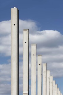 Concrete columns in a row