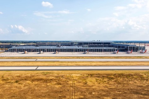 Berlin Brandenburg Airport BER Airport Terminal Nordpier Aerial photograph