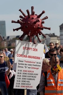 Demo against corona rules on Rhine meadows