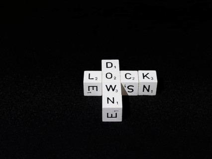 Letter cubes form the word Lockdown