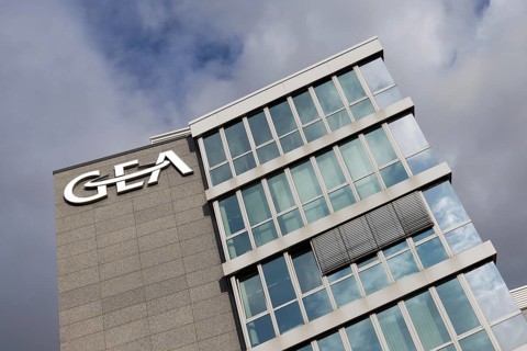 GEA lettering on building