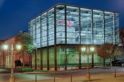 Helicopter Museum illuminates Bueckeburg Germany