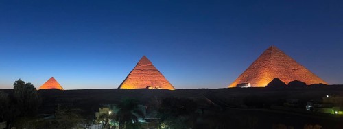 The three main pyramids during sound and light show