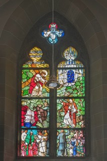 Colourful stained glass window