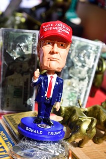 Donald Trump as joke figure with Make America great again Baseball Cap