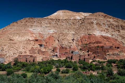 Small clay village with Kasbahs
